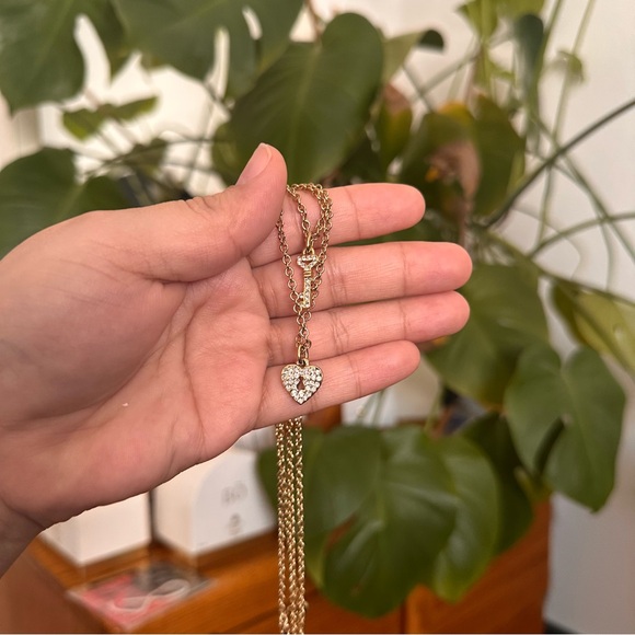 Y2k Coach Heart And Key Pendant Necklace